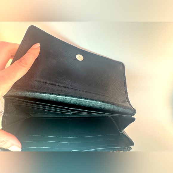 Balenciaga Giant Continental Wallet Black Lambskin Gold Hardware Authentic - Picture 7 of 15